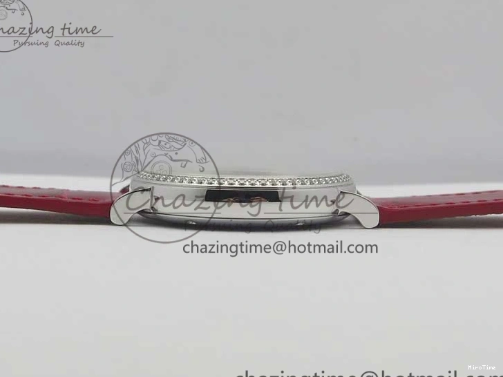 MIROTIME 0215 Portofino Automatic 37 SS M+F 1:1 Best Edition Silver Dial RG Markers on Red Crocodile Strap A Reliable 7154